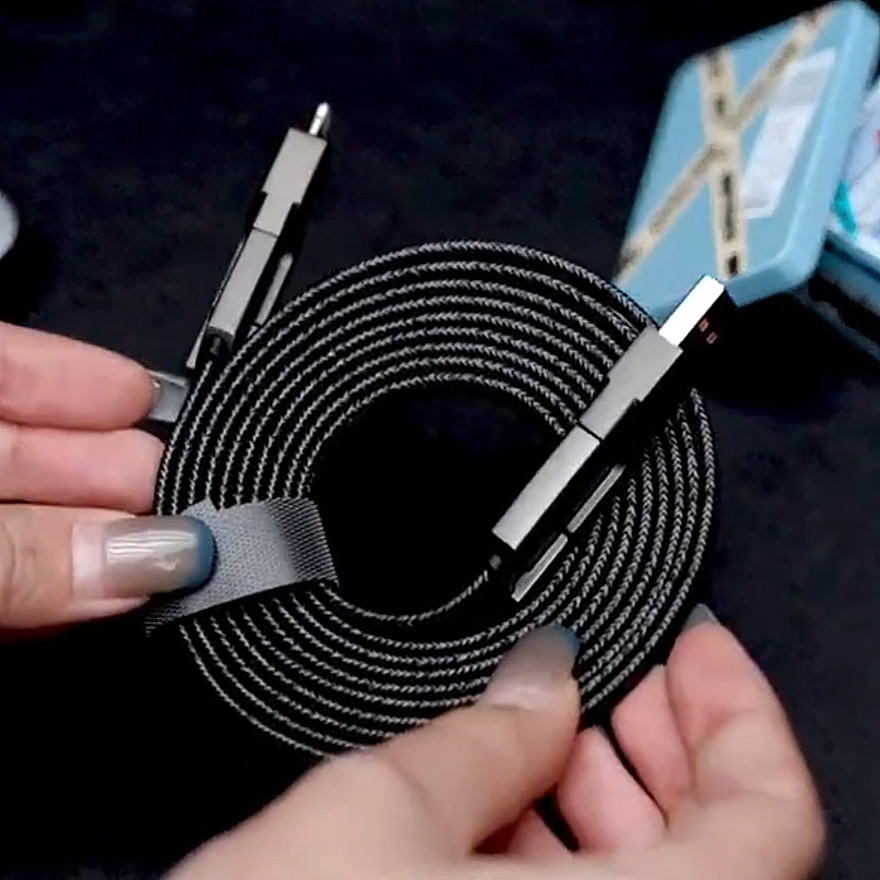 100W Super Fast Charging 4 in 1 Data Cable Black